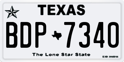 TX license plate BDP7340
