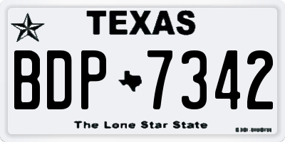 TX license plate BDP7342