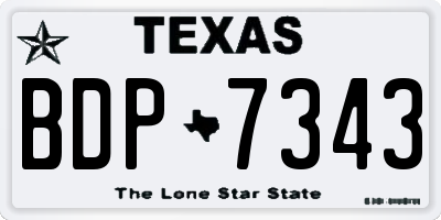 TX license plate BDP7343