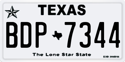 TX license plate BDP7344