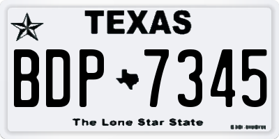 TX license plate BDP7345