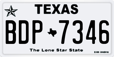 TX license plate BDP7346
