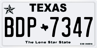 TX license plate BDP7347