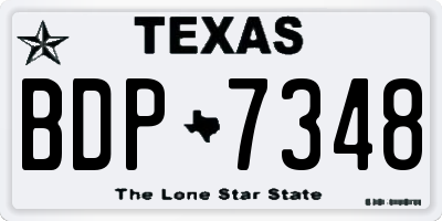 TX license plate BDP7348