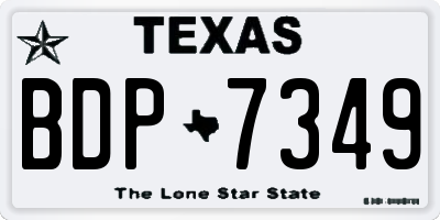 TX license plate BDP7349