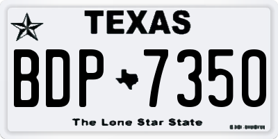 TX license plate BDP7350