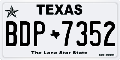 TX license plate BDP7352