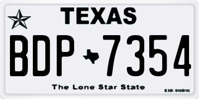 TX license plate BDP7354