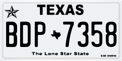 TX license plate BDP7358