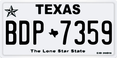 TX license plate BDP7359