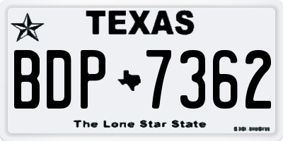TX license plate BDP7362