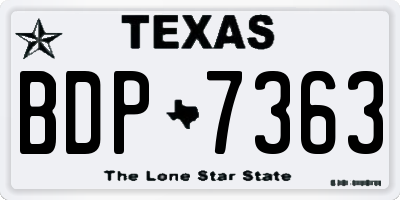 TX license plate BDP7363