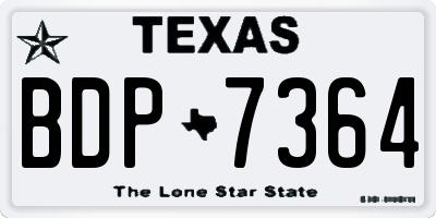 TX license plate BDP7364