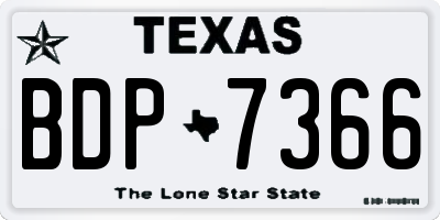 TX license plate BDP7366
