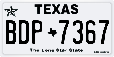 TX license plate BDP7367