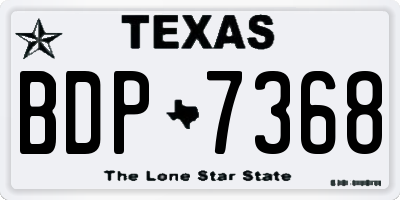 TX license plate BDP7368