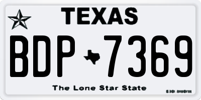TX license plate BDP7369