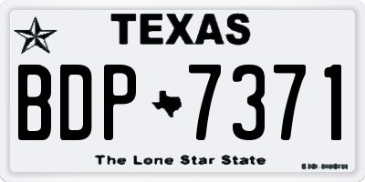 TX license plate BDP7371