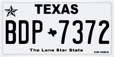 TX license plate BDP7372