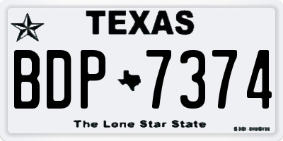 TX license plate BDP7374