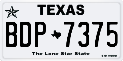 TX license plate BDP7375