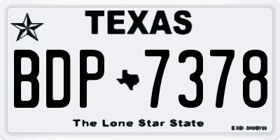 TX license plate BDP7378