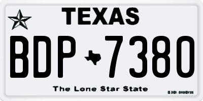 TX license plate BDP7380