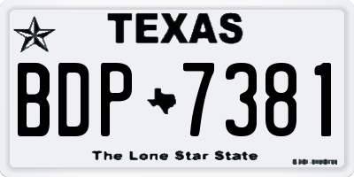TX license plate BDP7381
