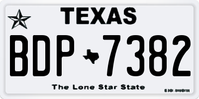 TX license plate BDP7382