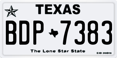 TX license plate BDP7383