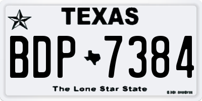 TX license plate BDP7384