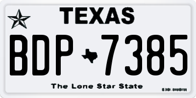 TX license plate BDP7385