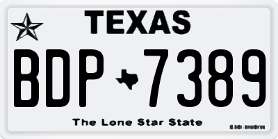 TX license plate BDP7389