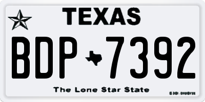 TX license plate BDP7392