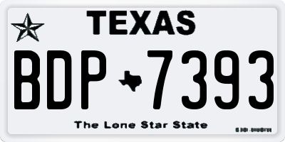 TX license plate BDP7393