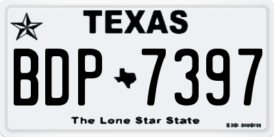 TX license plate BDP7397