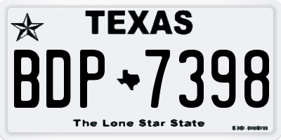 TX license plate BDP7398