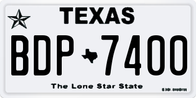 TX license plate BDP7400