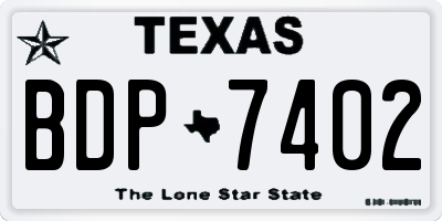 TX license plate BDP7402