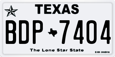 TX license plate BDP7404