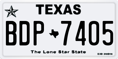TX license plate BDP7405