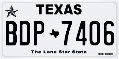 TX license plate BDP7406
