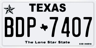 TX license plate BDP7407