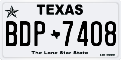 TX license plate BDP7408