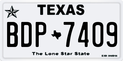 TX license plate BDP7409