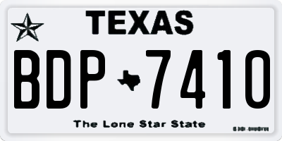 TX license plate BDP7410