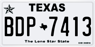 TX license plate BDP7413