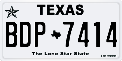 TX license plate BDP7414