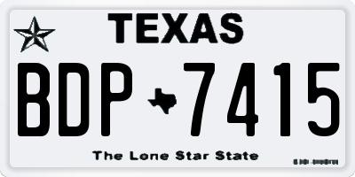 TX license plate BDP7415