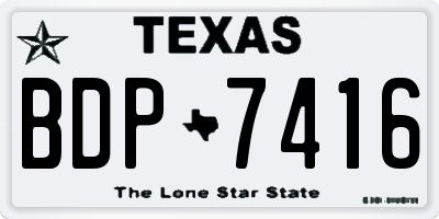 TX license plate BDP7416